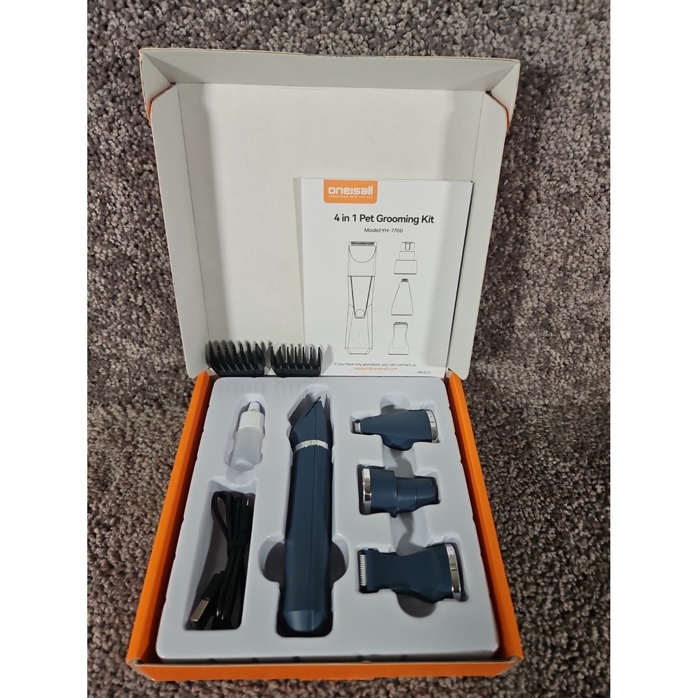 Oneisall 4n1 Pet Grooming Kit. YH-7700. Rechargeable NEW